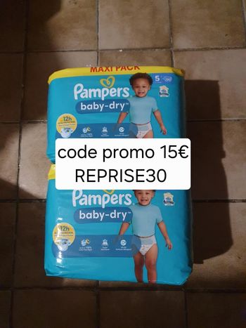 180 couches Pampers baby-dry taille 5