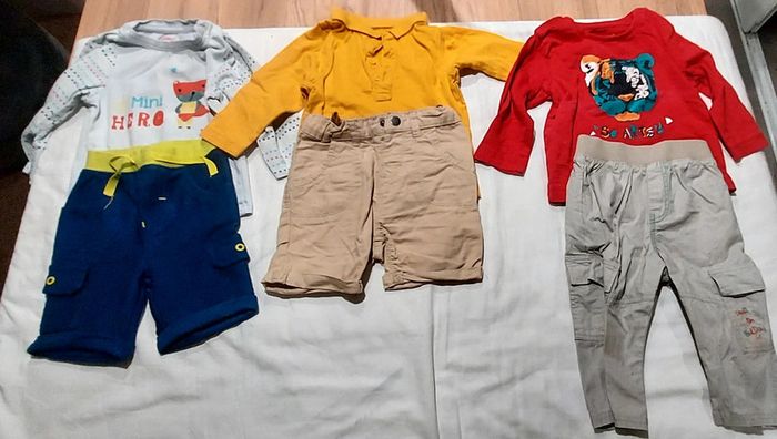 lot 8 ensemble manches longues , 1 chemise avec body intégré,  1 polo - photo numéro 2