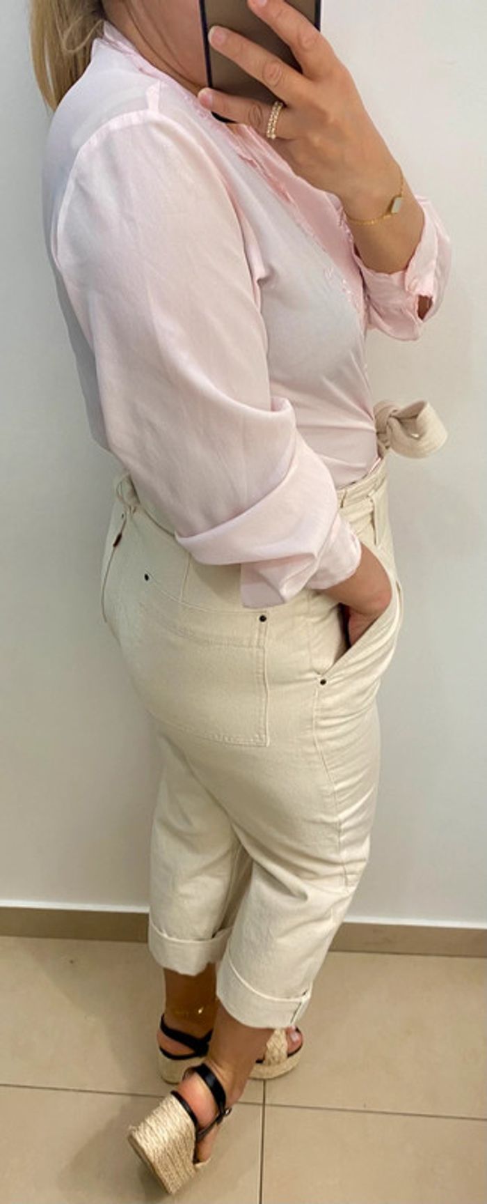 Jolie Chemise Rose Vintage Brodée Taille XL - photo numéro 5