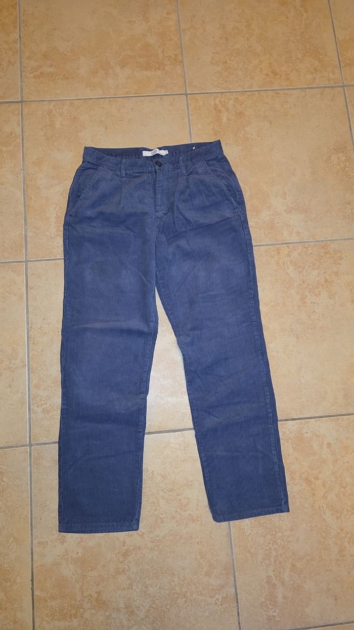 Pantalon velours bleu