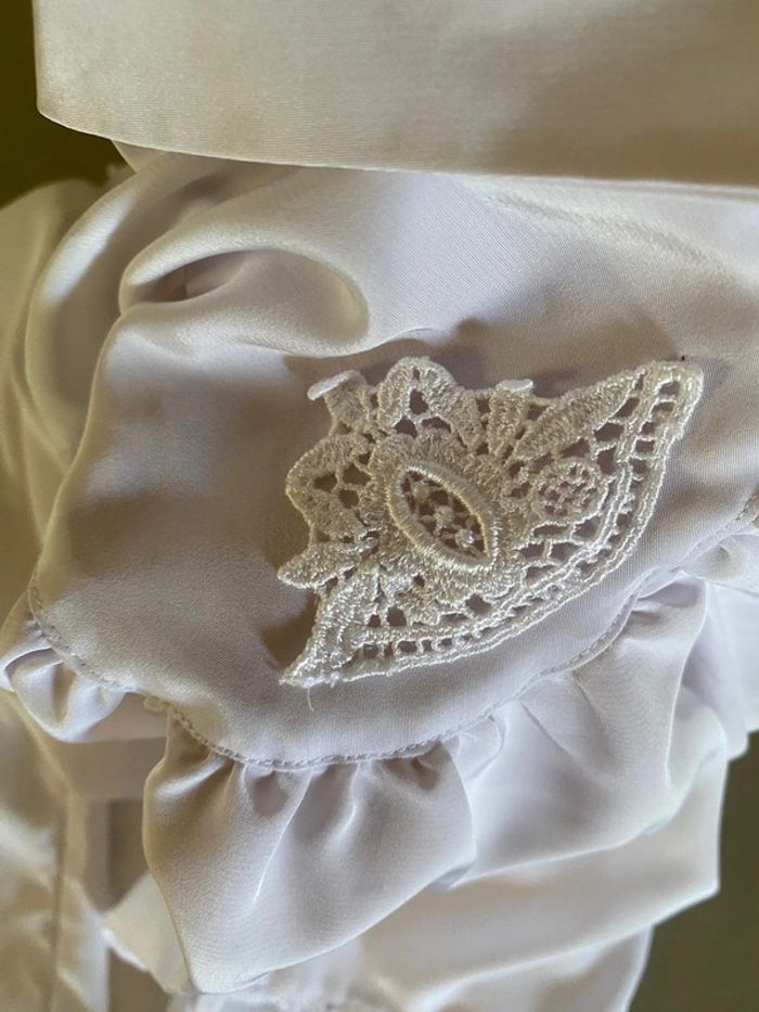 Chemise blanche vintage avec dentelle style broderie taille M - photo numéro 16