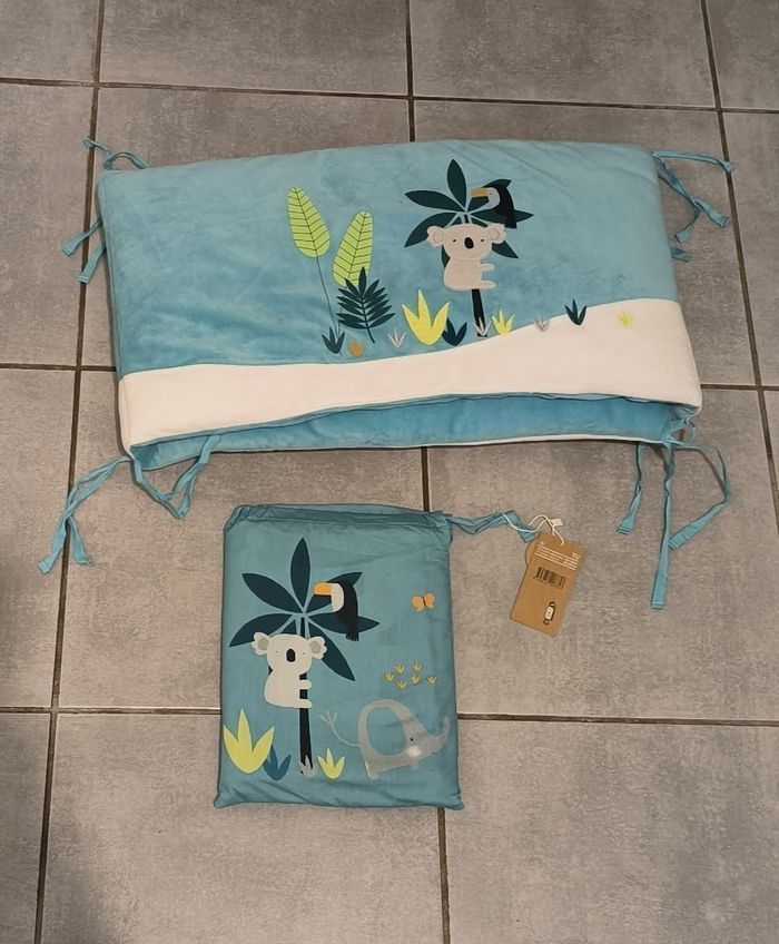 Lot tour de lit + parure housse de couette - photo numéro 3