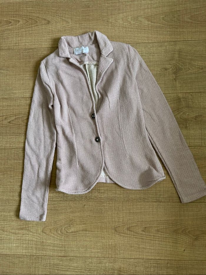 Veste rose claire pailletée Amelie&Amelie taille L TBE (taille petit) - photo numéro 7