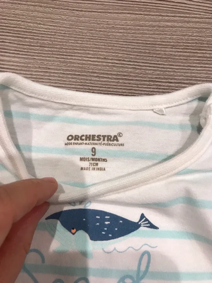 teeshirt sans manches + bermuda 9 mois orchestra - photo numéro 9