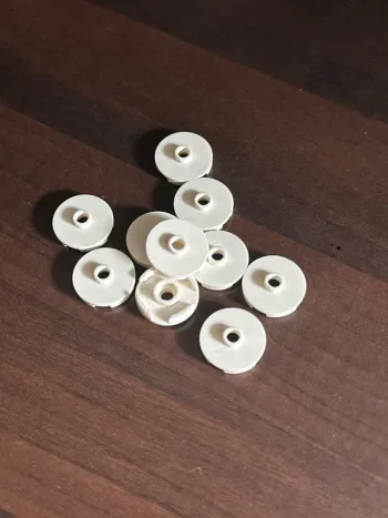 10 Lego Tile, Round 2 x 2 with Open Stud ref 18674 White
