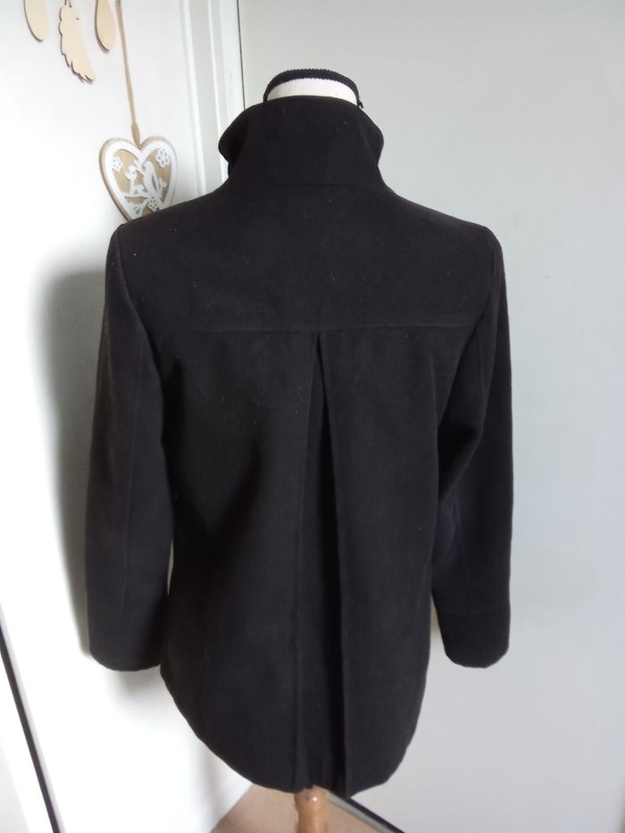 Manteau noire femme taille 38 ou M Kiabi, mi long - photo numéro 2
