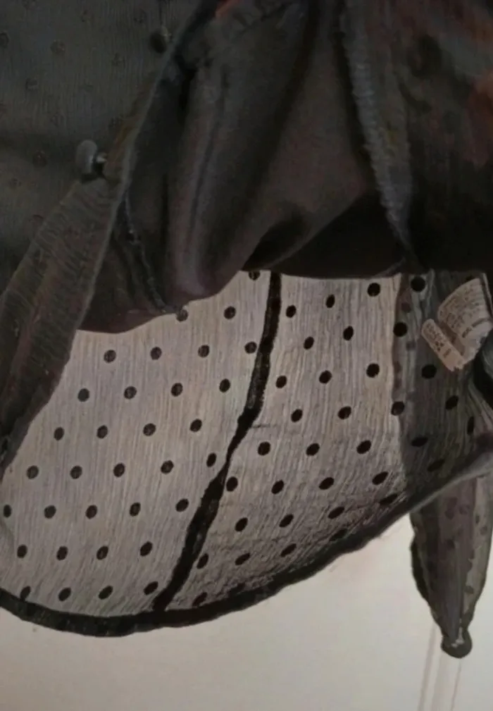 Blouse Zara noir, taille 38, manche et dos transparent - photo numéro 7