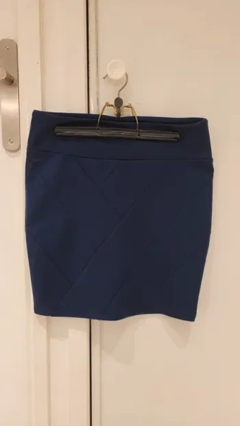 Jupe droite bleue marine