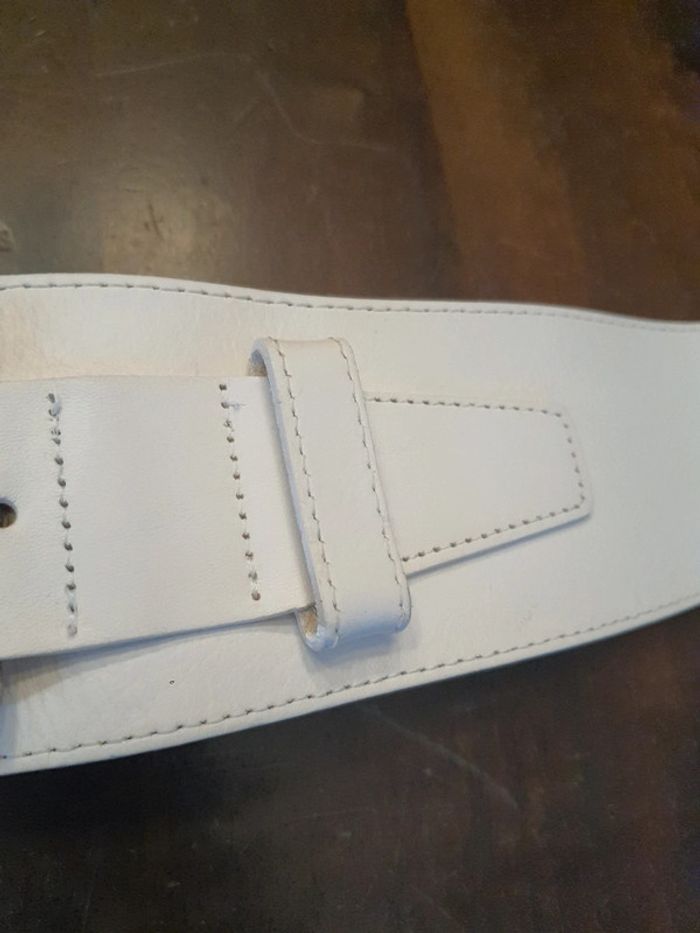 Ceinture femme en cuir blanc Accento 90cm - photo numéro 8
