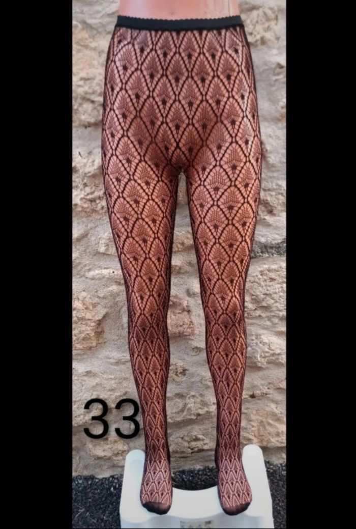 Collant résille motif fantaisie