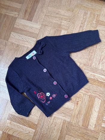 Gilet violet 6 mois La Compagnie des Petits