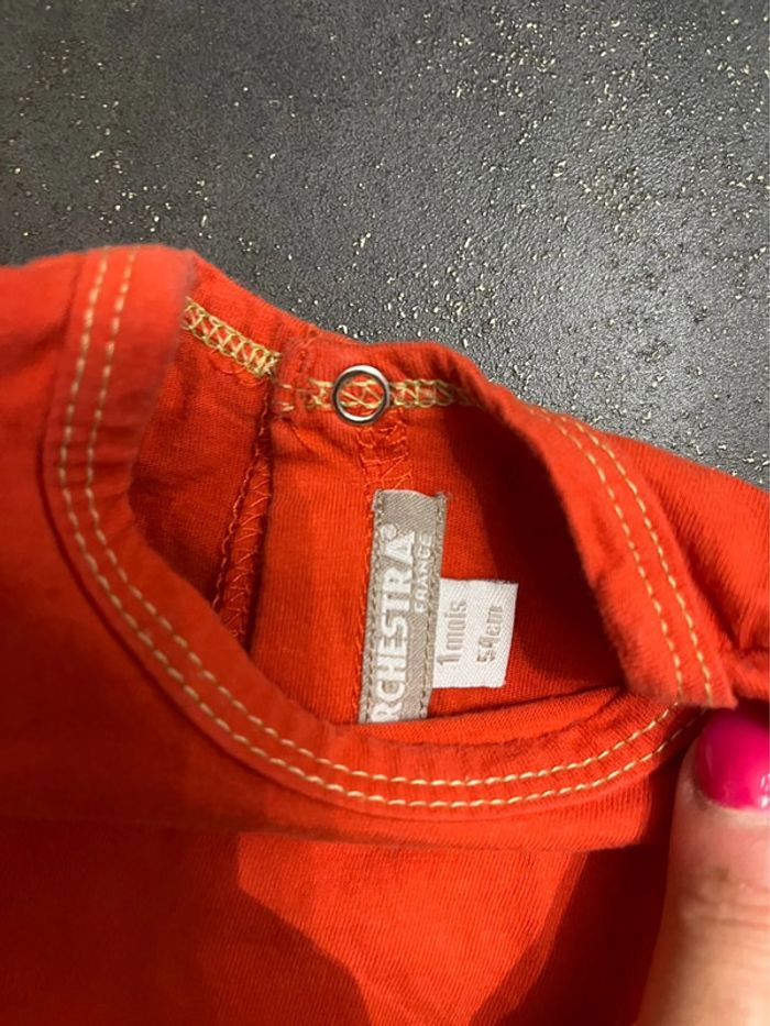 Ensemble bébé Orchestra salopette courte et teeshirt manches courtes taille 1 mois - photo numéro 9