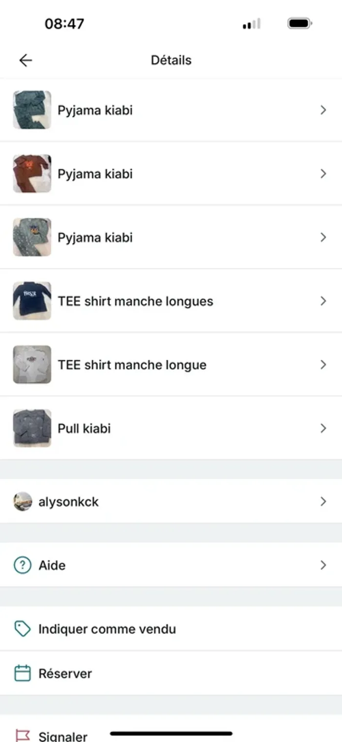 Lot réserver