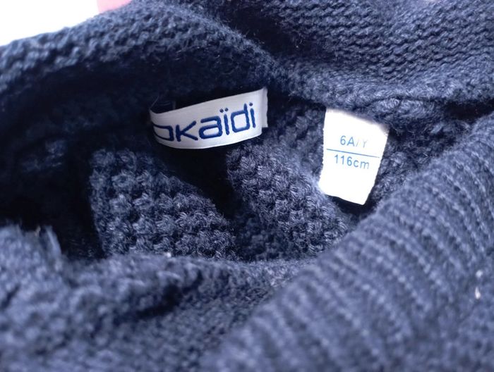Pull épais marine manches longues col camionneur 6 ans Okaïdi - photo numéro 3
