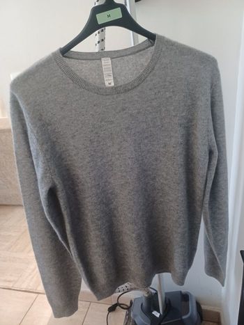 Pull homme fin 100% cachemire gris L neuf