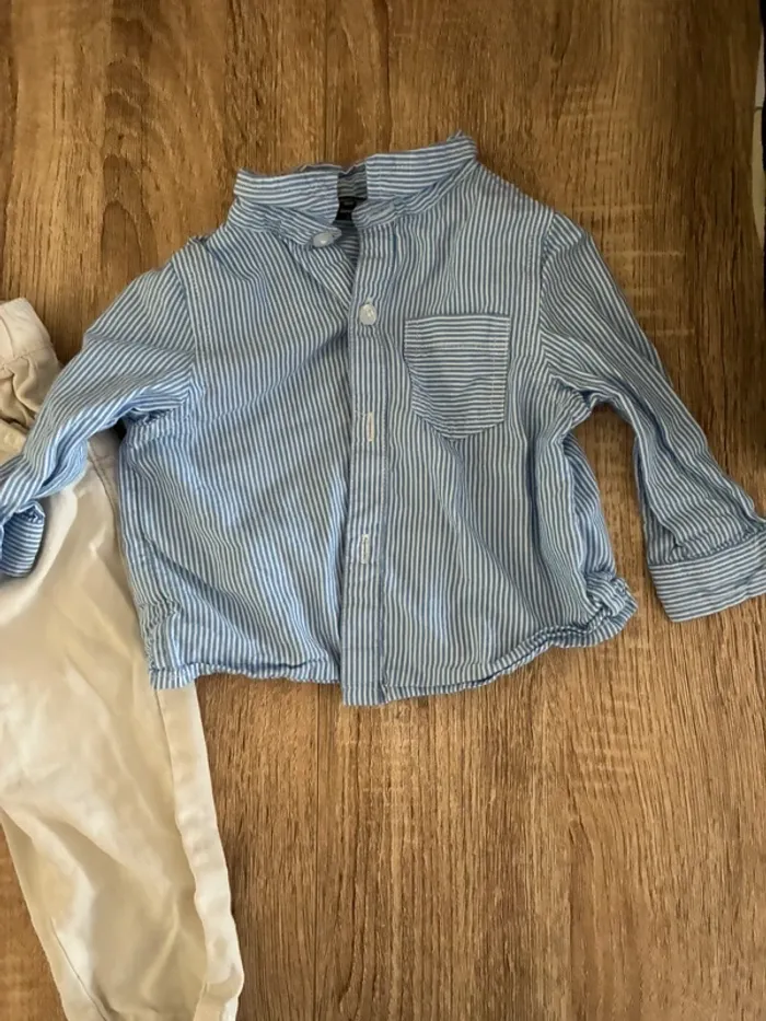 Ensemble pantalon chemise tape à L’œil  6 mois - photo numéro 4