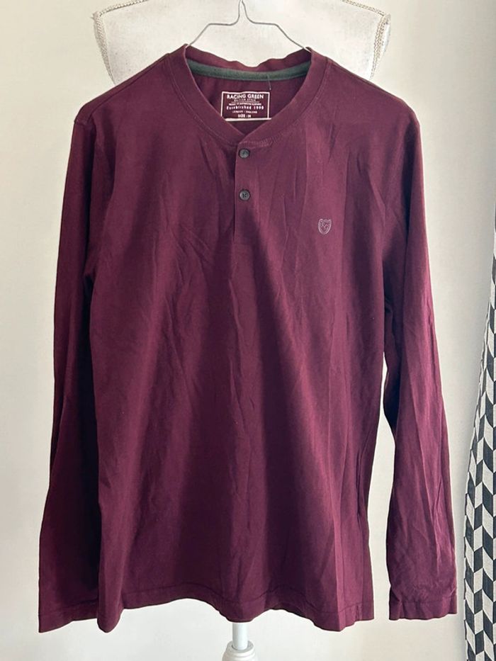 Racing Green Tee-shirt Manches Longues Bordeaux Taille M