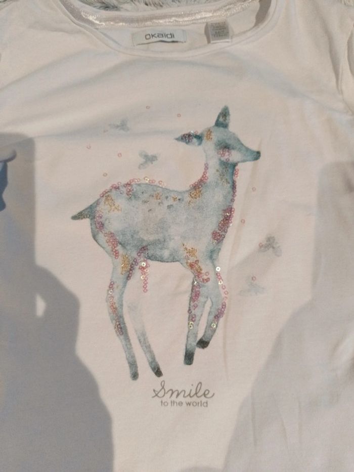 Tee shirt manches longues Okaïdi 8 ans - photo numéro 2