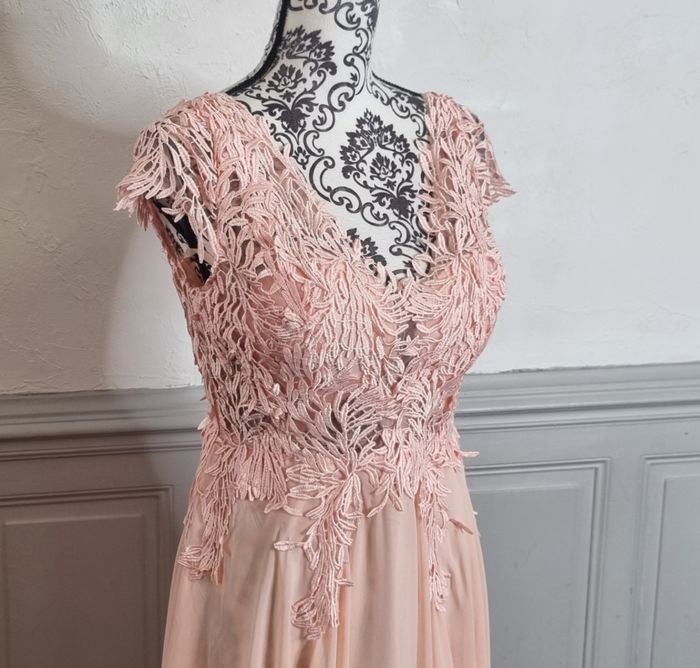 robe cérémonie mariage buste dentelle rose clair taille 36 - photo numéro 2