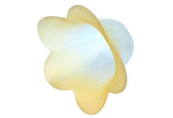 Abat-jour / Tulipe  Verre dépoli Blanc / Jaune 