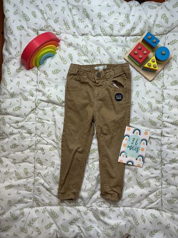 pantalon léger marron clair 36 mois taille réglable mes petits cailloux