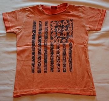 Tee-shirt effet délavé corail.