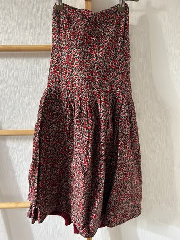 Robe bustier Superdry fleurie rouge/bordeaux - Modèle Festival Fringe - Taille S