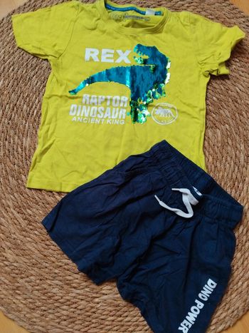 Tee-shirt et short Dinosaure, bon prix, 6 ans