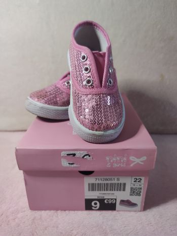 Baskets Ballerines paillettes rose p'22