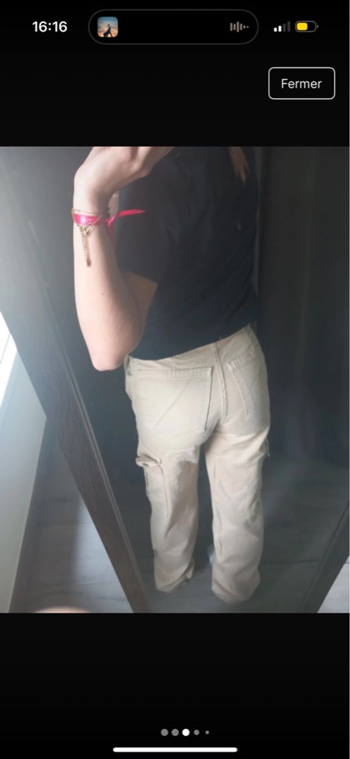 jeans cargo beige femme - photo numéro 3