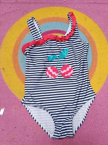 Maillot de bain ligné cerise