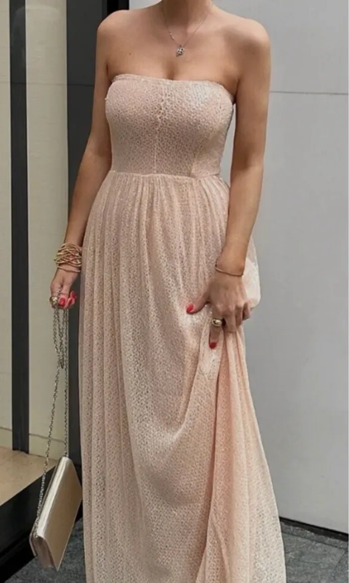 Robe de princesse bustier à paillettes Zara, taille L