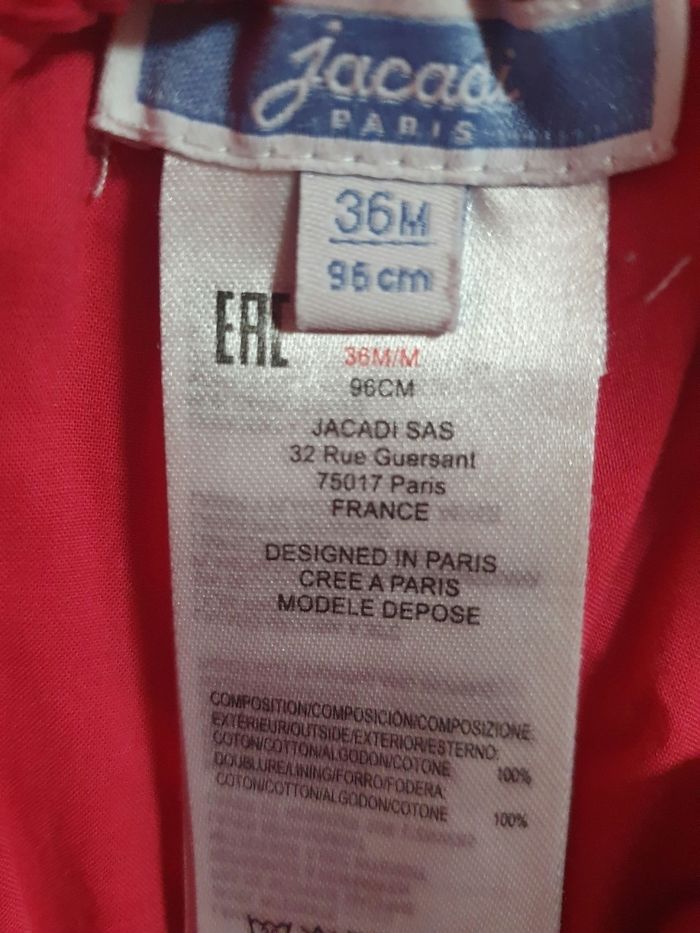 Short en velours fille jacadi 36 mois 3 ans rose fushia - photo numéro 2