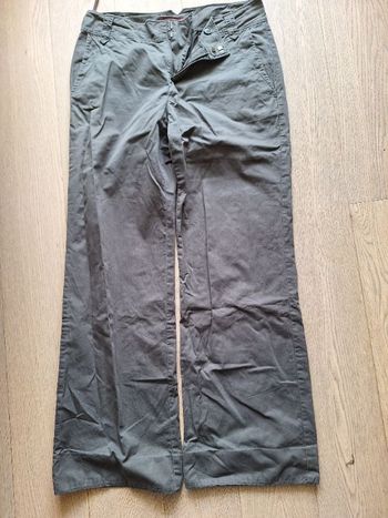 Pantalon droit kaki fluide