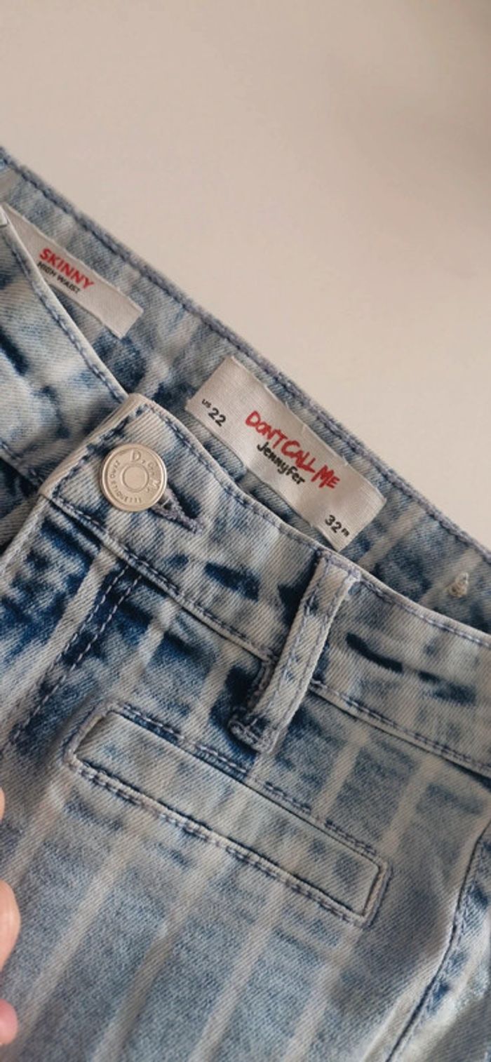 🤎 Jeans bleu rayé pour femme taille 32 - photo numéro 5