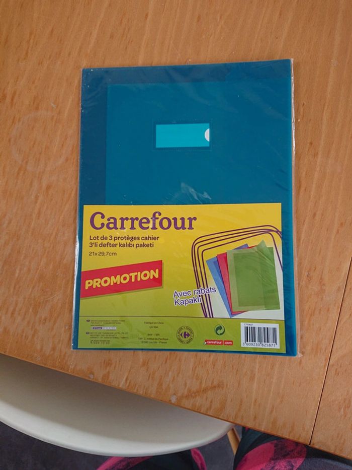 Lot de 3 protège cahier cristal