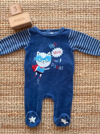 Pyjama velours Gemo 3mois / 60cm