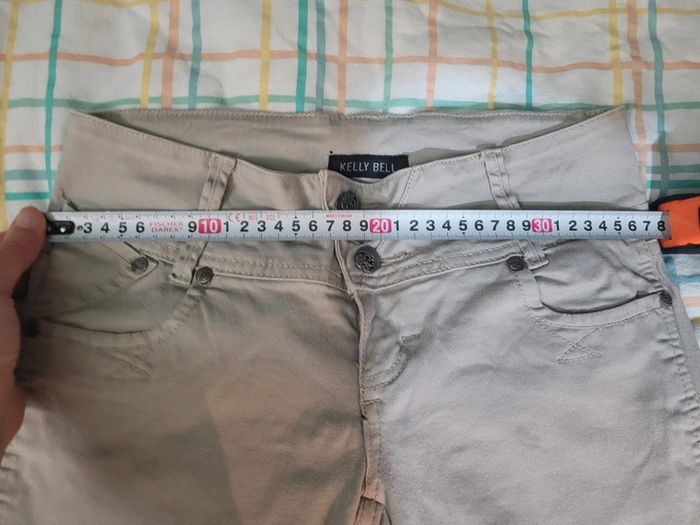 Pantalon beige, taille haute, bas plissé - photo numéro 13