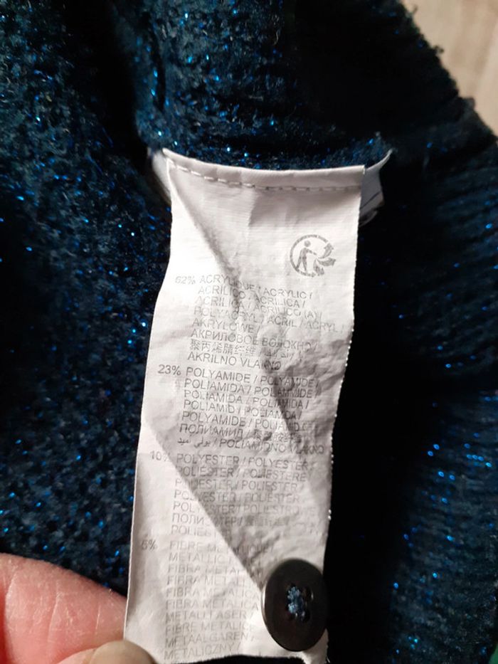 Pull fille bleu marine fils métalliques brillant 4 ans - photo numéro 9