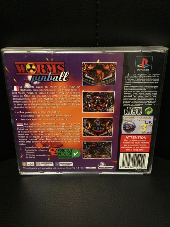 Jeu PlayStation 1 Worms Pinball pal multilingue - photo numéro 2