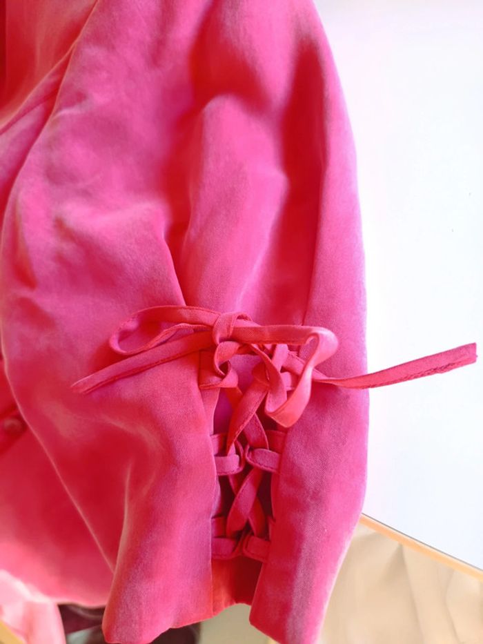 💎blaser soie rose rouge élégant chic Maison undeuxtrois Paris t M 38 rare vintage - photo numéro 11
