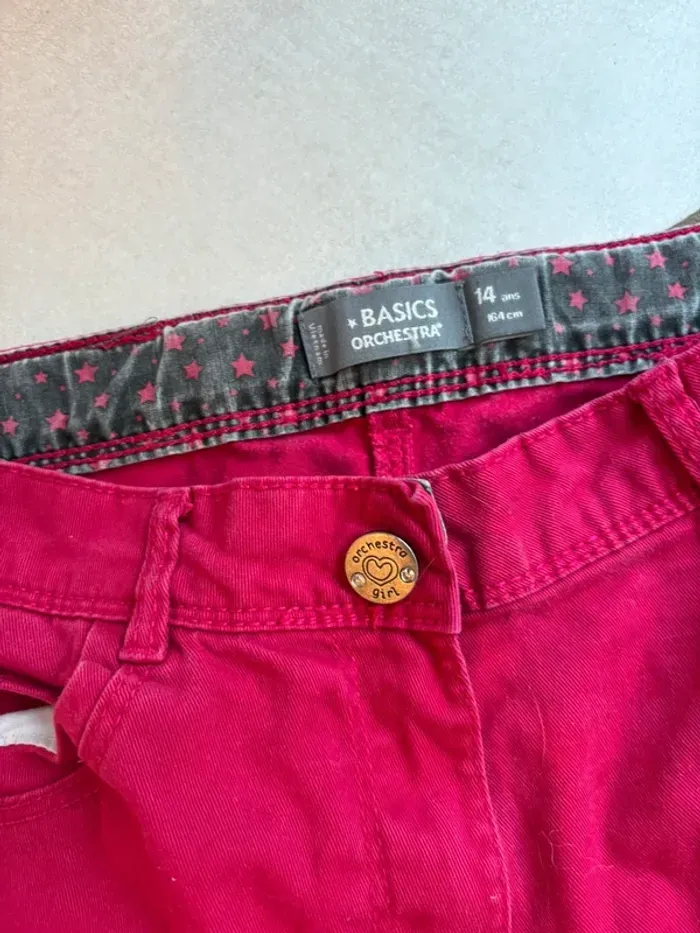 Jeans 14 ans fille orchestra fushia - photo numéro 2