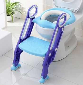 Réducteur Toilette Enfant avec Marche, Toilette Pot WC Enfant Bebe, Coussin Doux, Siege Reducteur pour Bébé Pliable, Réducteur WC Enfant adapté aux Toilettes en Forme de V, U, O