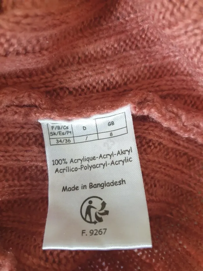 Pull en maille rose brique - photo numéro 6