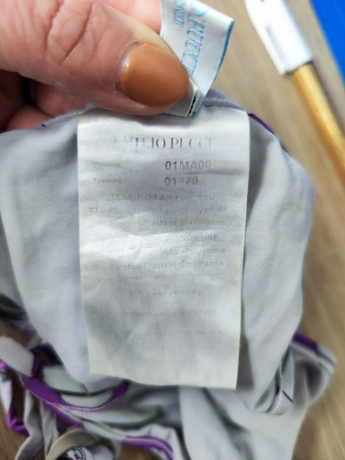 Maillot de bain deux pièces gris et violet Emilio Pucci Taille 40 - photo numéro 6