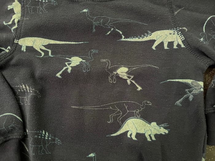 Sweat pull bleu dessin dinosaures taille 2-3 ans marque Tex - photo numéro 2