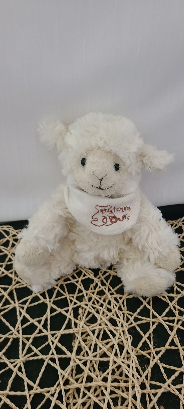 Peluche mouton agneau 20 cm bandana blanc histoire d'ours - photo numéro 2