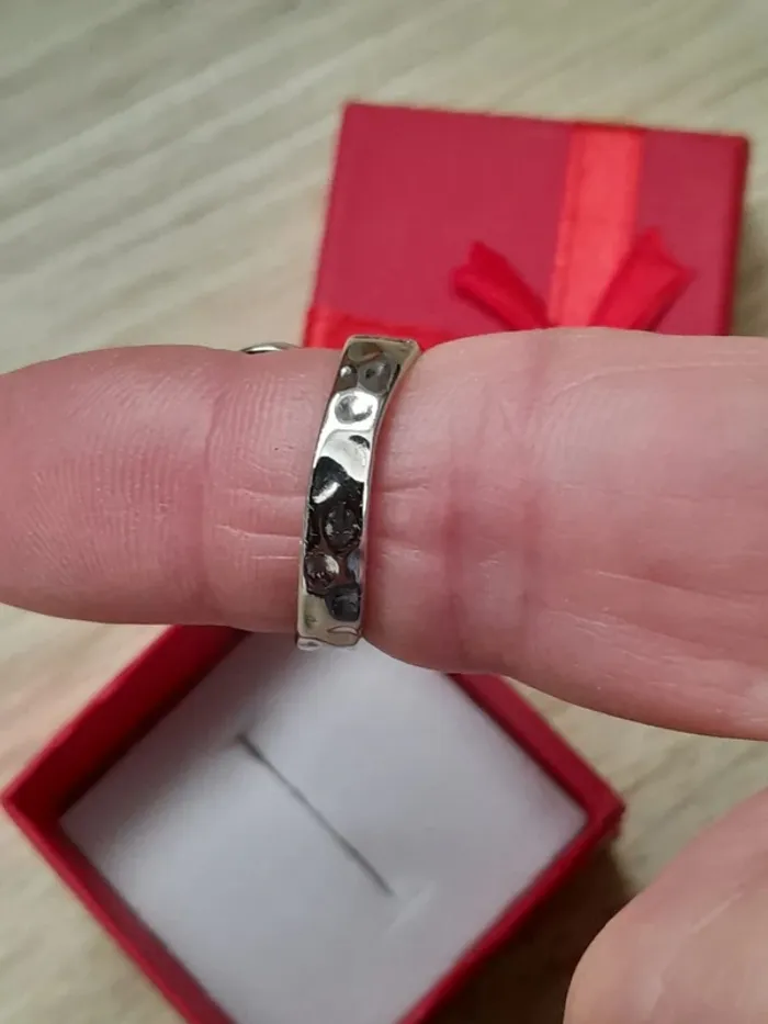 Bague large, réglable, style Bohème, argentée - photo numéro 5