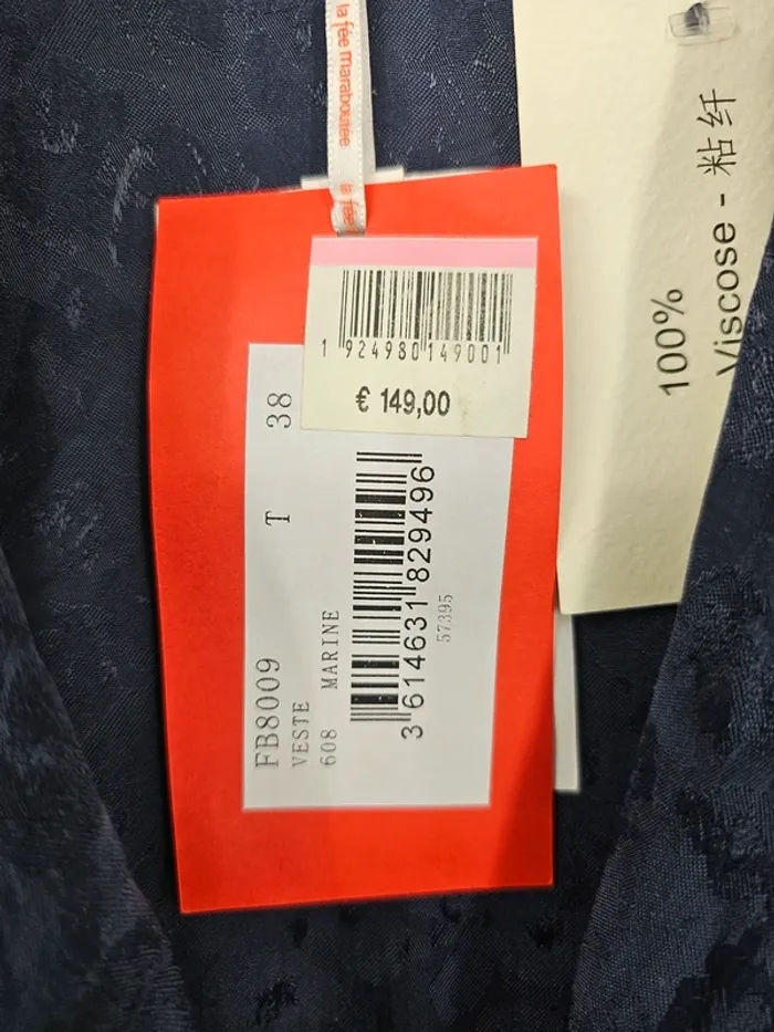 Veste blazer ceinturée La Fée Maraboutée – Taille 38 – Coloris marine - photo numéro 6