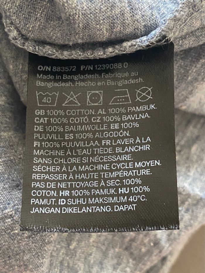 T-shirt uni bleu chiné 8-10 ans H&M - photo numéro 4